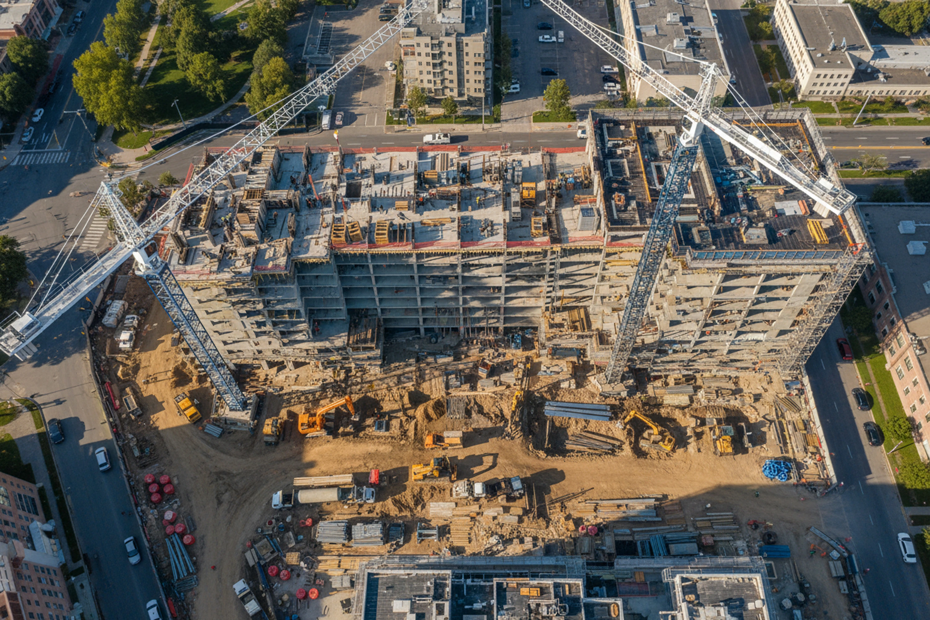 Construction aerial view